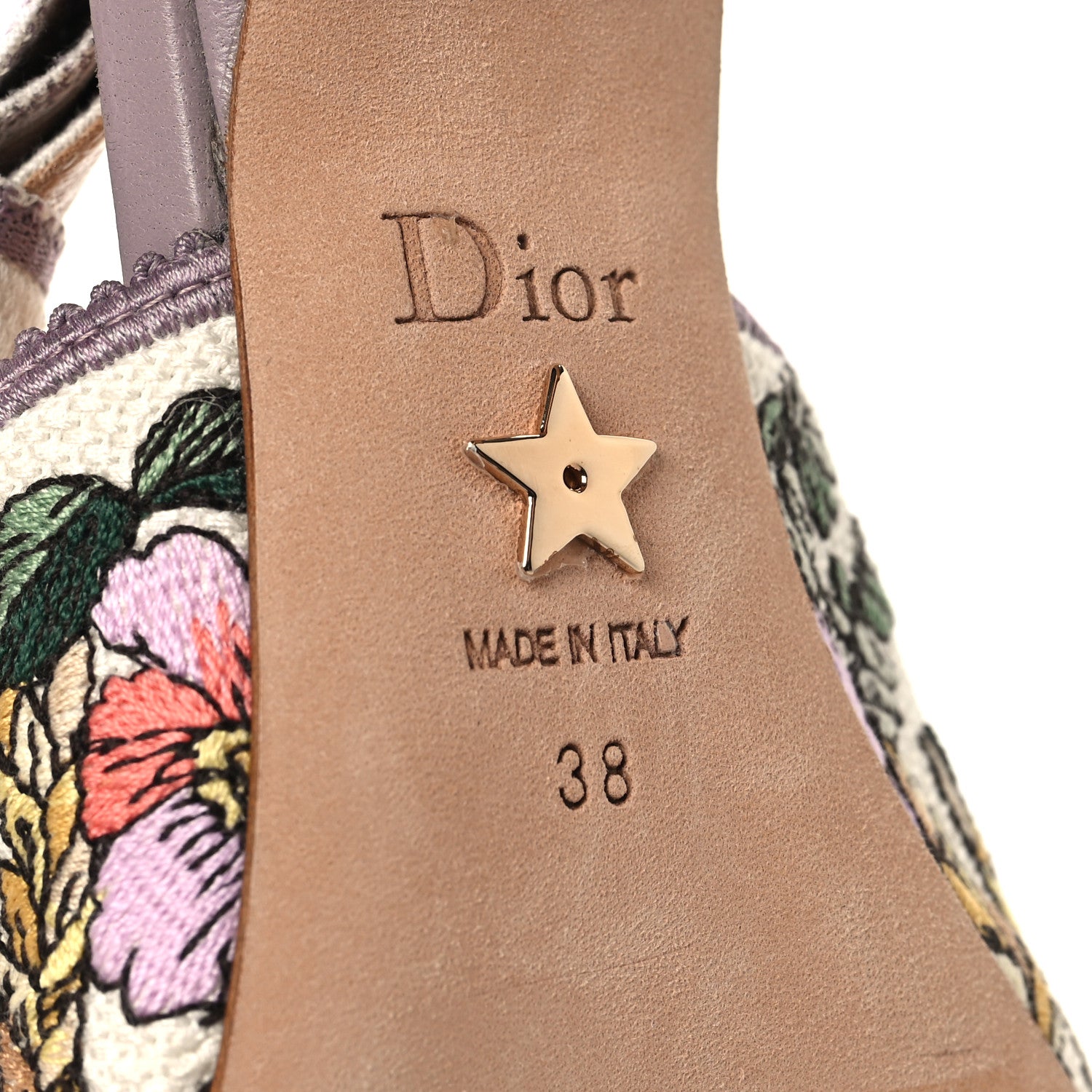 Christian Dior Canvas Embroidered Voyage Cotton Ribbon J'Adior Slingback 65mm Pumps 38 Poudre Multicolor 8 of 9