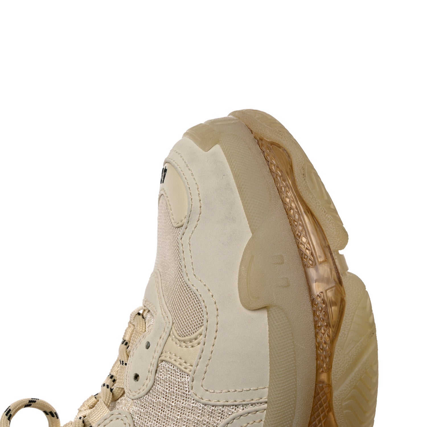 Balenciaga Fabric Mesh Clear Sole Mens Triple S Sneakers 40 Beige 8 of 8