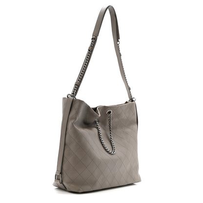 Chanel Calfskin Stitched Large Hobo Grey 3 of 12