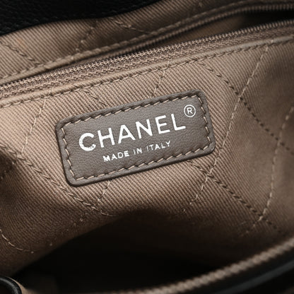 Chanel Calfskin Stitched Hamptons Tote Black 6 of 15