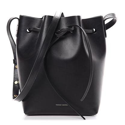 Mansur Gavriel Vegetable Tanned Calfskin Mini Bucket Bag Black Blu 1 of 16