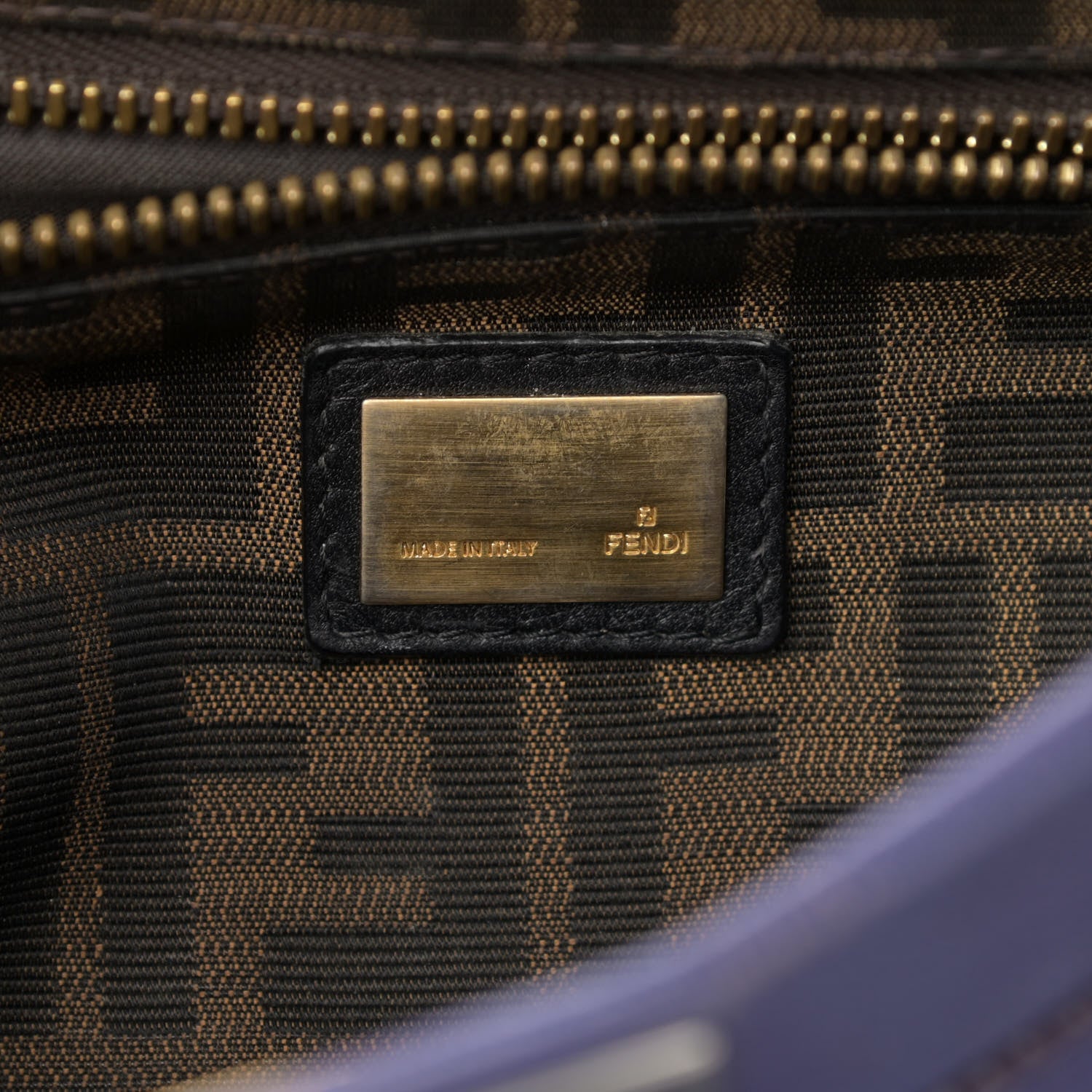 Fendi Goatskin Zucca Medium Peekaboo Iconic Satchel Purple 8 of 19