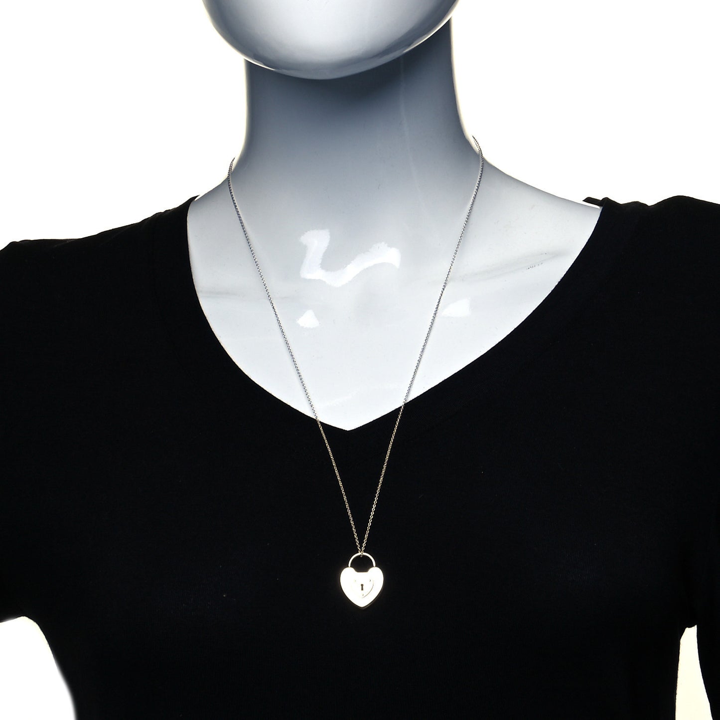 Sterling Silver Heart Lock Pendant Necklace