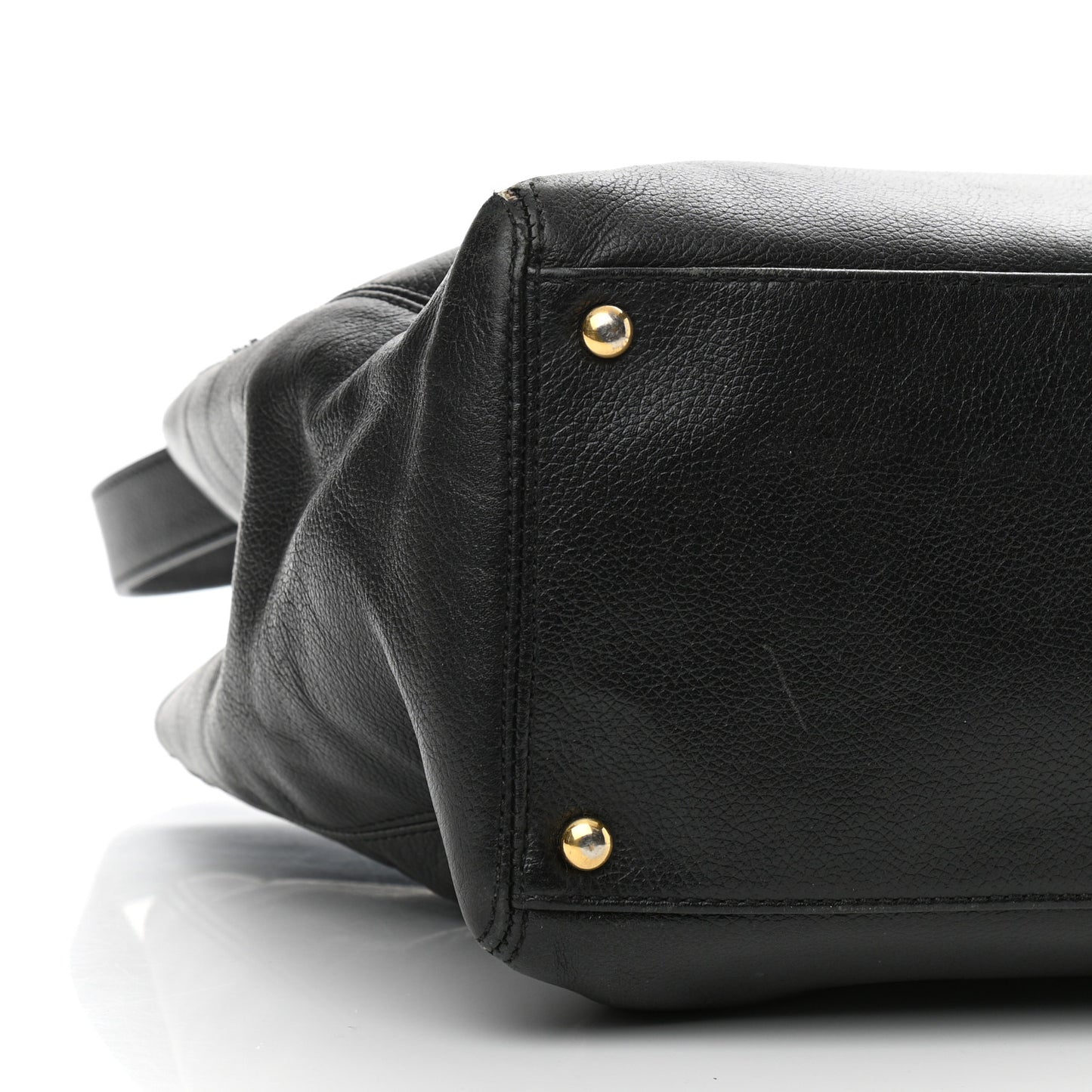 Calfskin Cerf Executive Shopper Tote Black