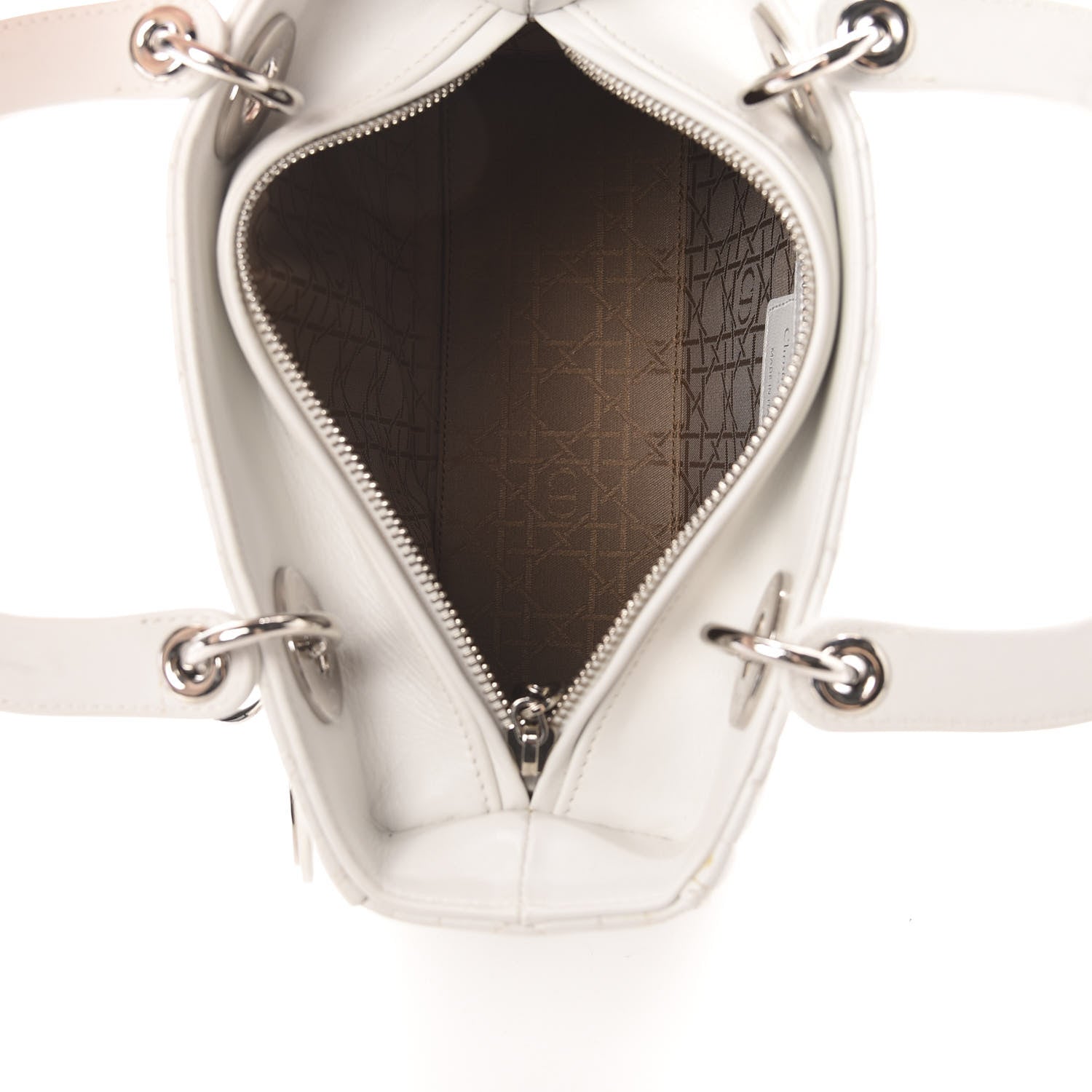 Christian Dior Lambskin Cannage Medium Lady Dior White 5 of 13