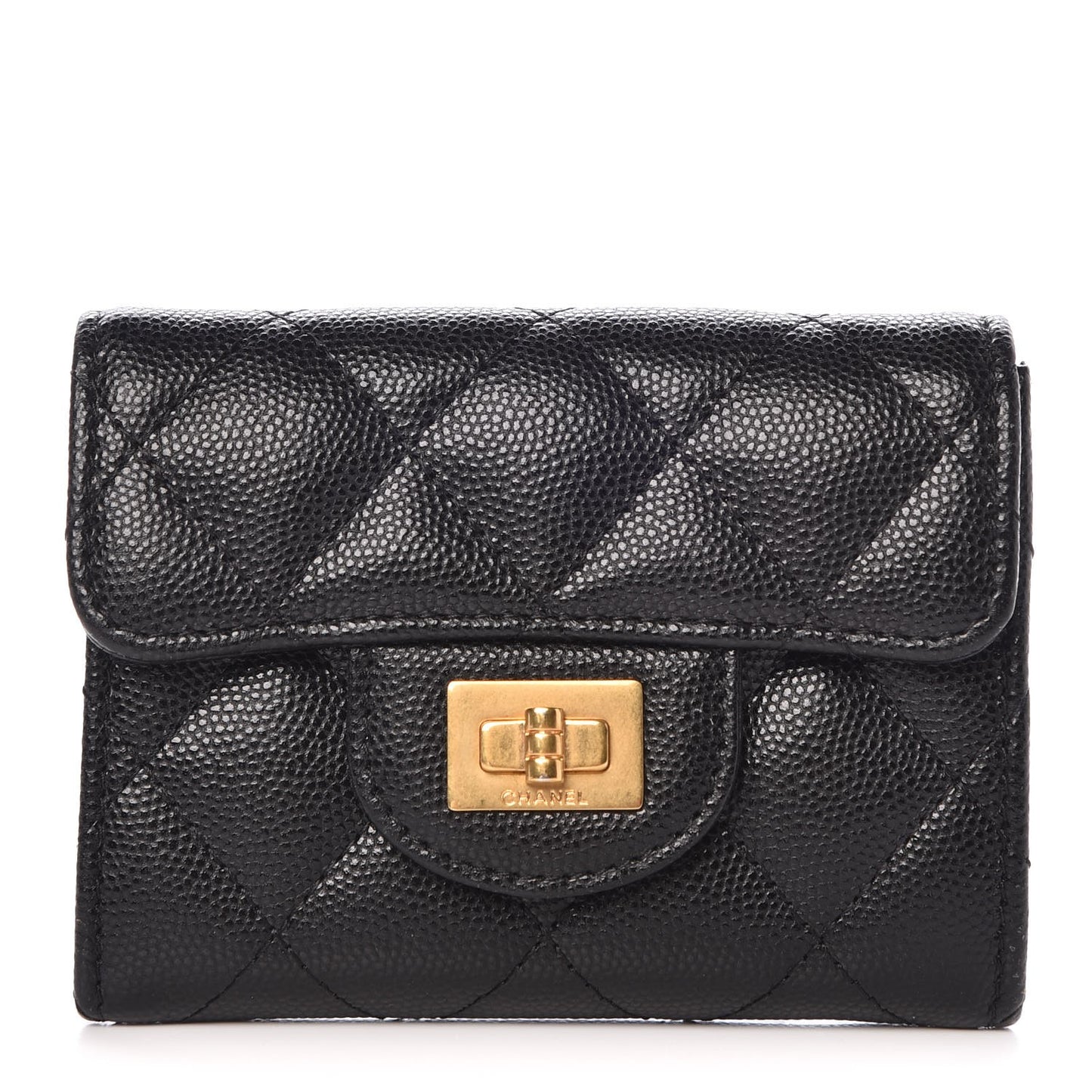 Caviar Quilted Reissue Card Holder Black