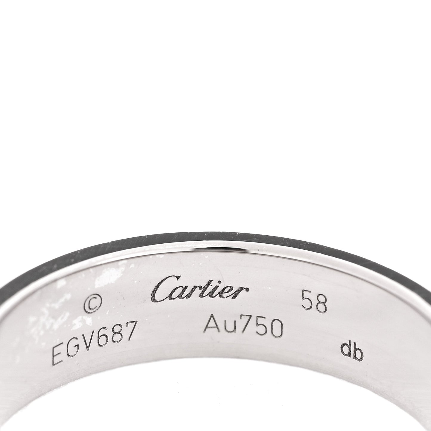 18K White Gold 5.5mm LOVE Ring 58 8.25