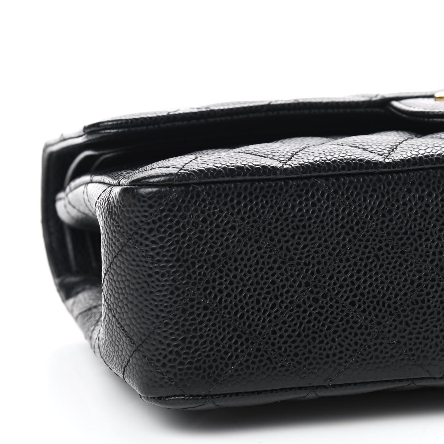 Caviar Quilted Medium Double Flap Black