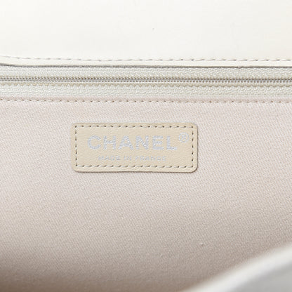 Chanel Calfskin Double Stitch Large Hamptons Flap Bag White 6 of 20