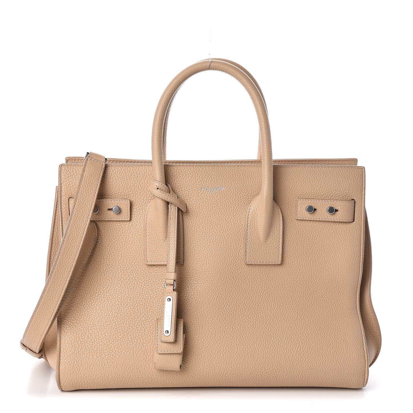 Grained Calfskin Small Supple Sac De Jour Dark Beige