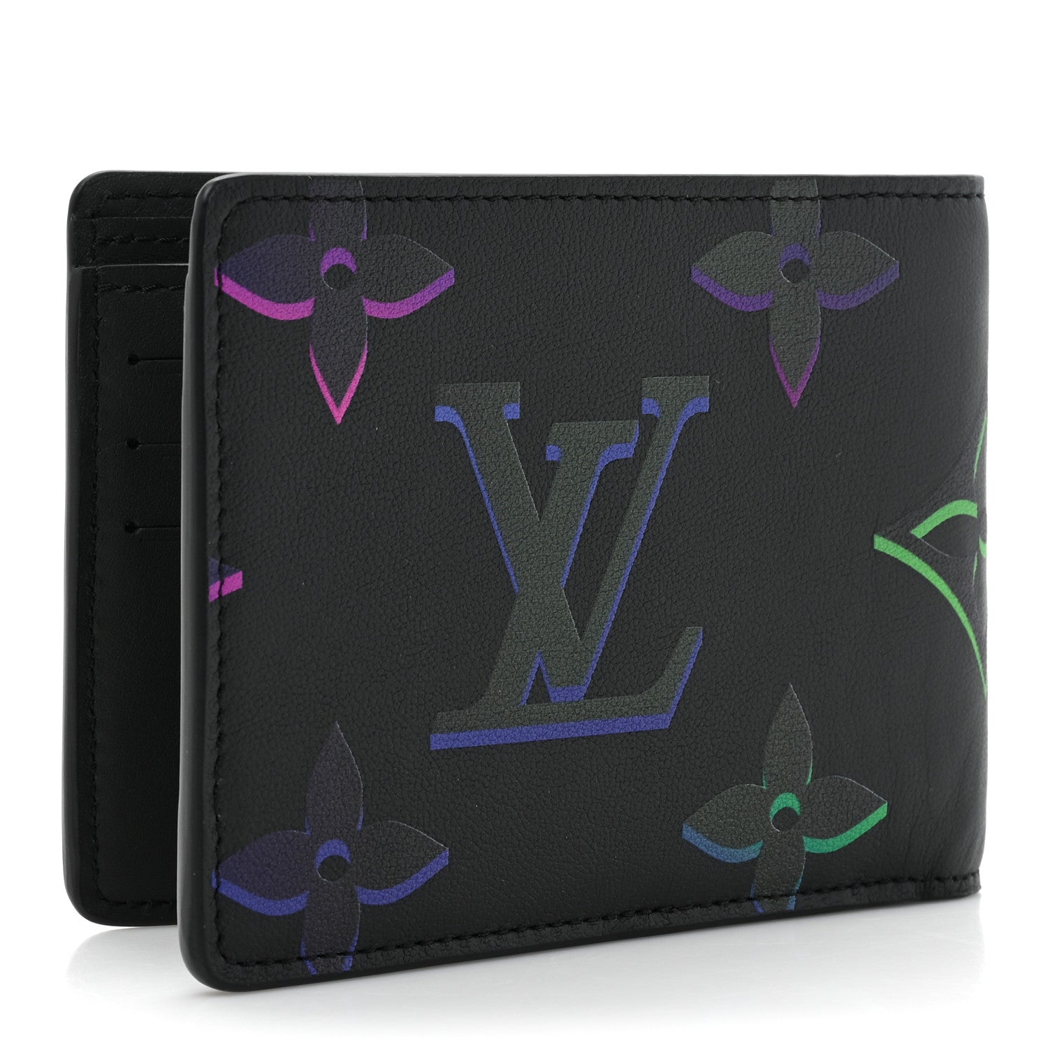 Louis Vuitton Calfskin Monogram Spotlight Multiple Wallet Black Multicolor 3 of 11
