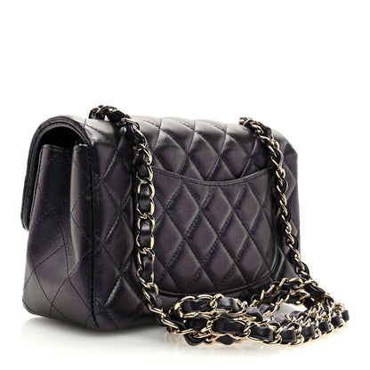 Chanel Iridescent Lambskin Quilted Mini Rectangular Flap Black 3 of 10