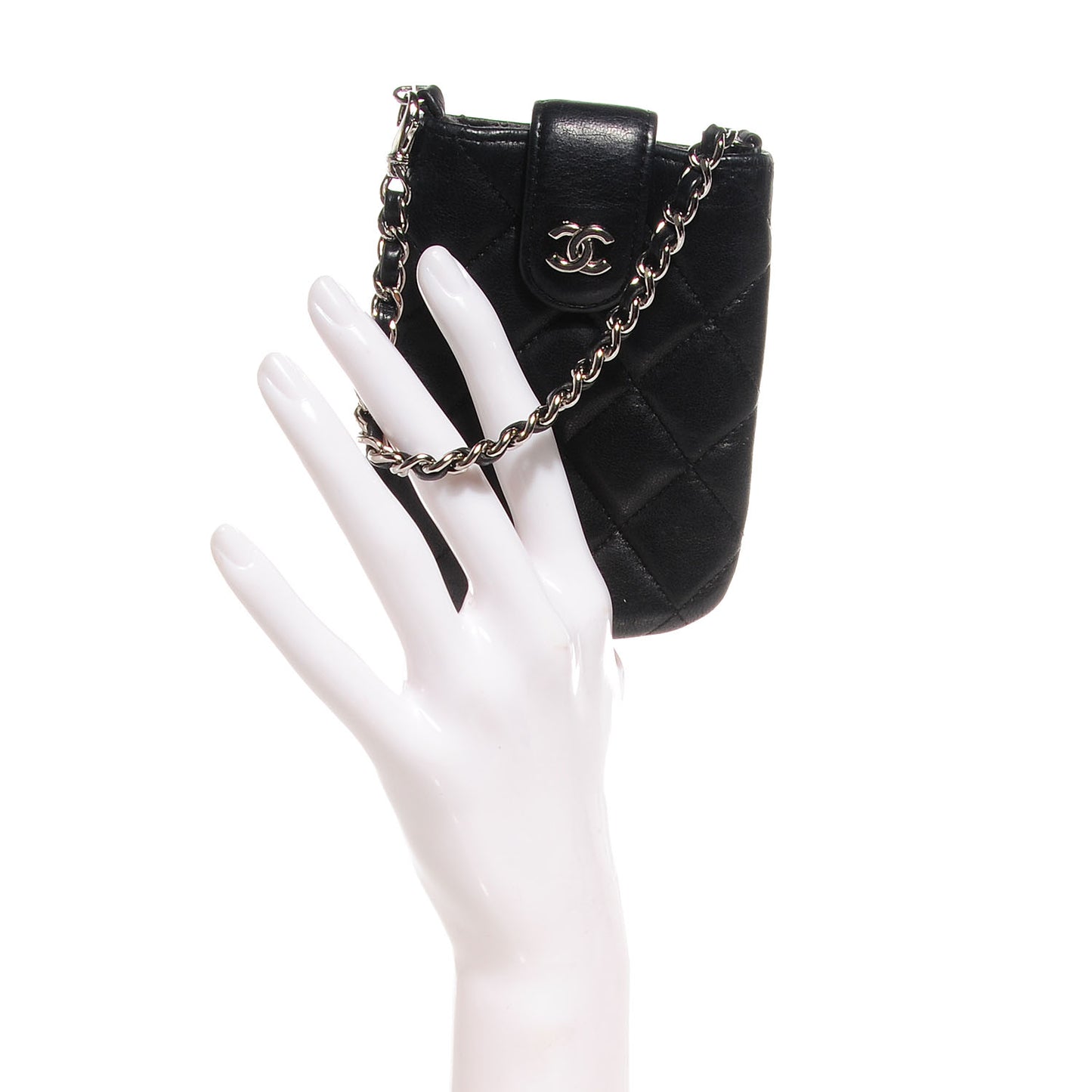 Lambskin Quilted Phone Case Black