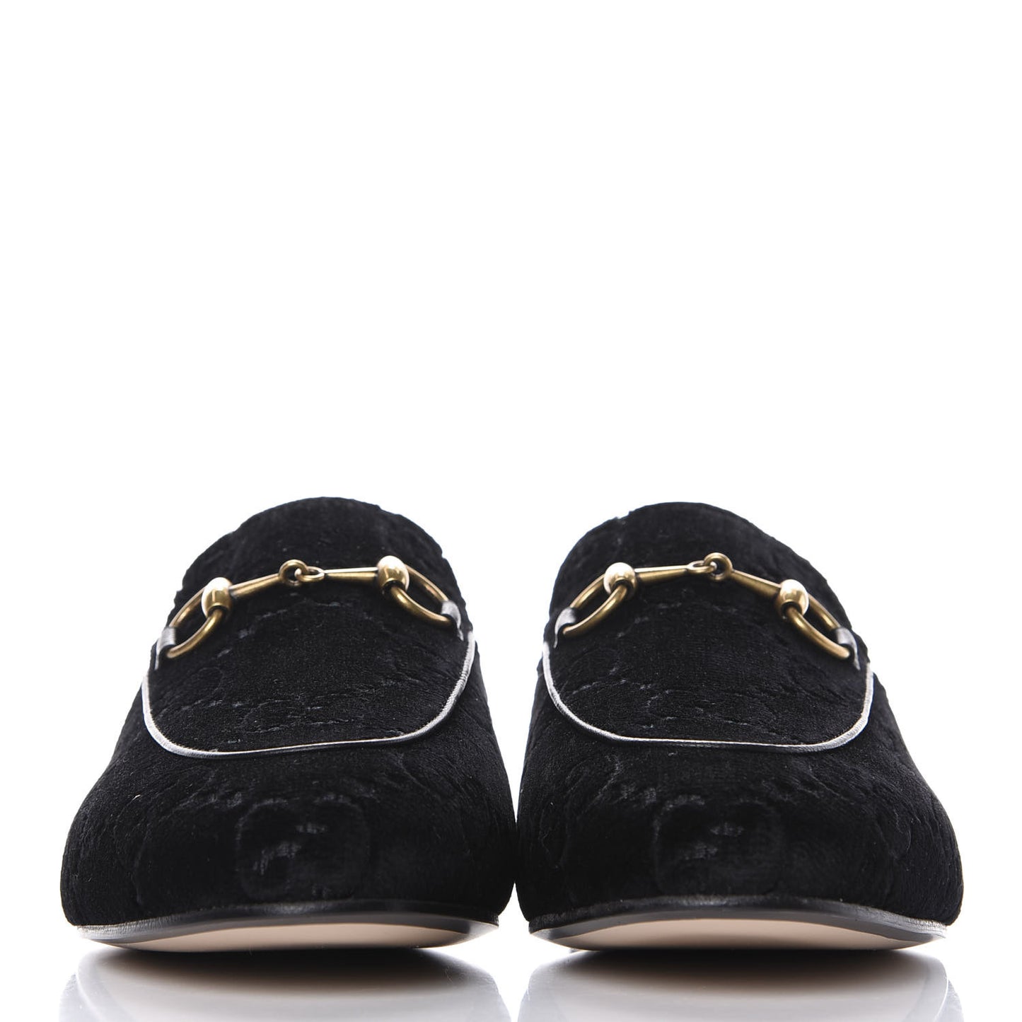 Velvet GG Monogram Womens Princetown Slippers 36 Black
