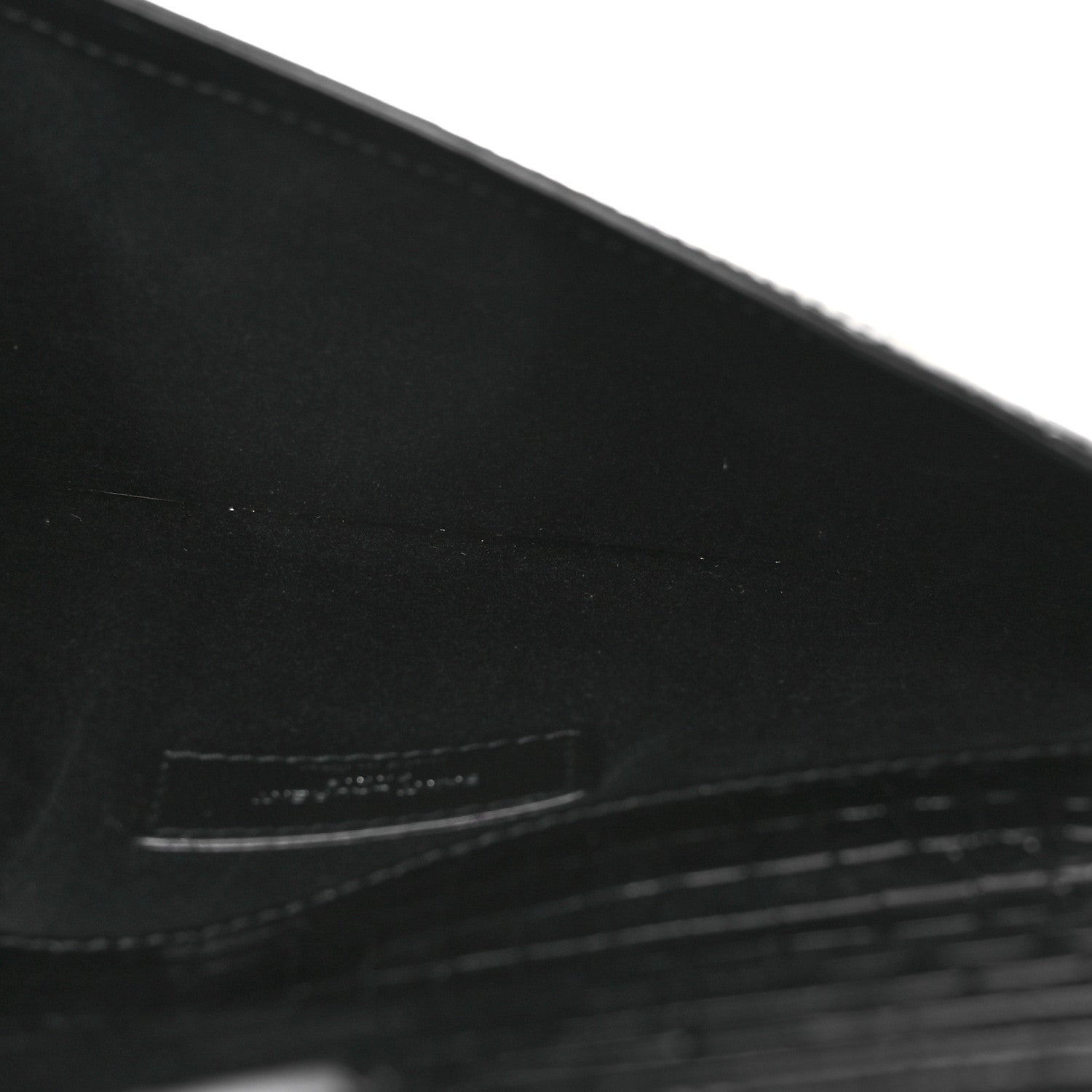 Saint Laurent Calfskin Crocodile Embossed Uptown Monogram Clutch Black 5 of 8