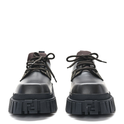 Fendi Vitello Fabric Jacquard FF 1974 Mens Fendi Force Ankle Combat Boots 9 Black Grigio 2 of 8