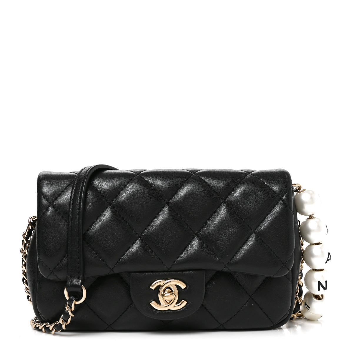 Lambskin Quilted Mini My Precious Flap Black