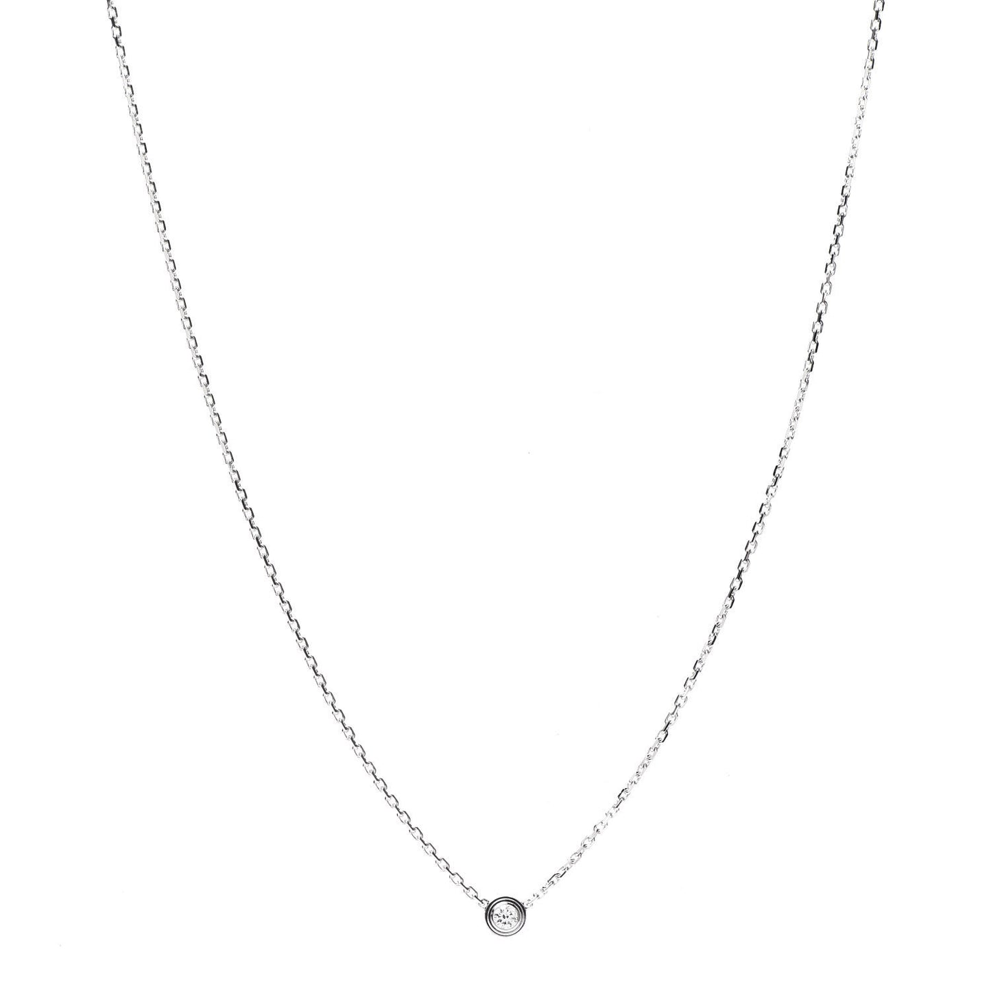 18K White Gold Diamond XS D'Amour Pendant Necklace