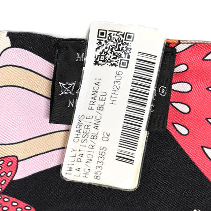Hermes Silk La Patisserie Francaise Charms Twilly Charms Black White Bleu 4 of 6