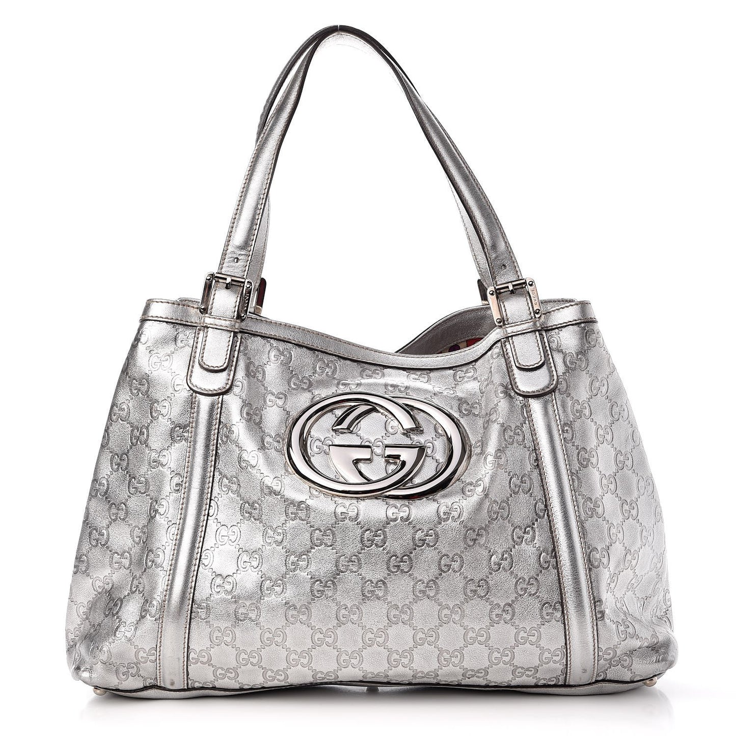 Guccissima Medium Britt Tote Silver