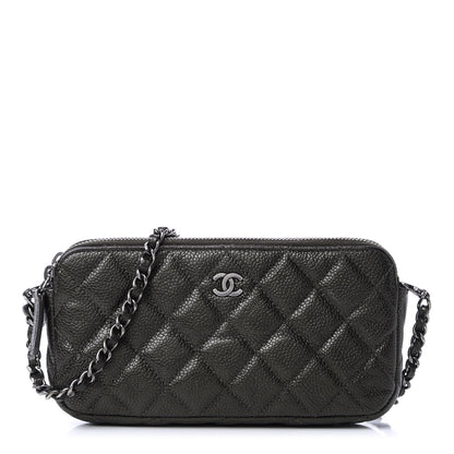 Chanel Caviar Quilted Small Clutch With Chain Dark Charcoal 1 of 12