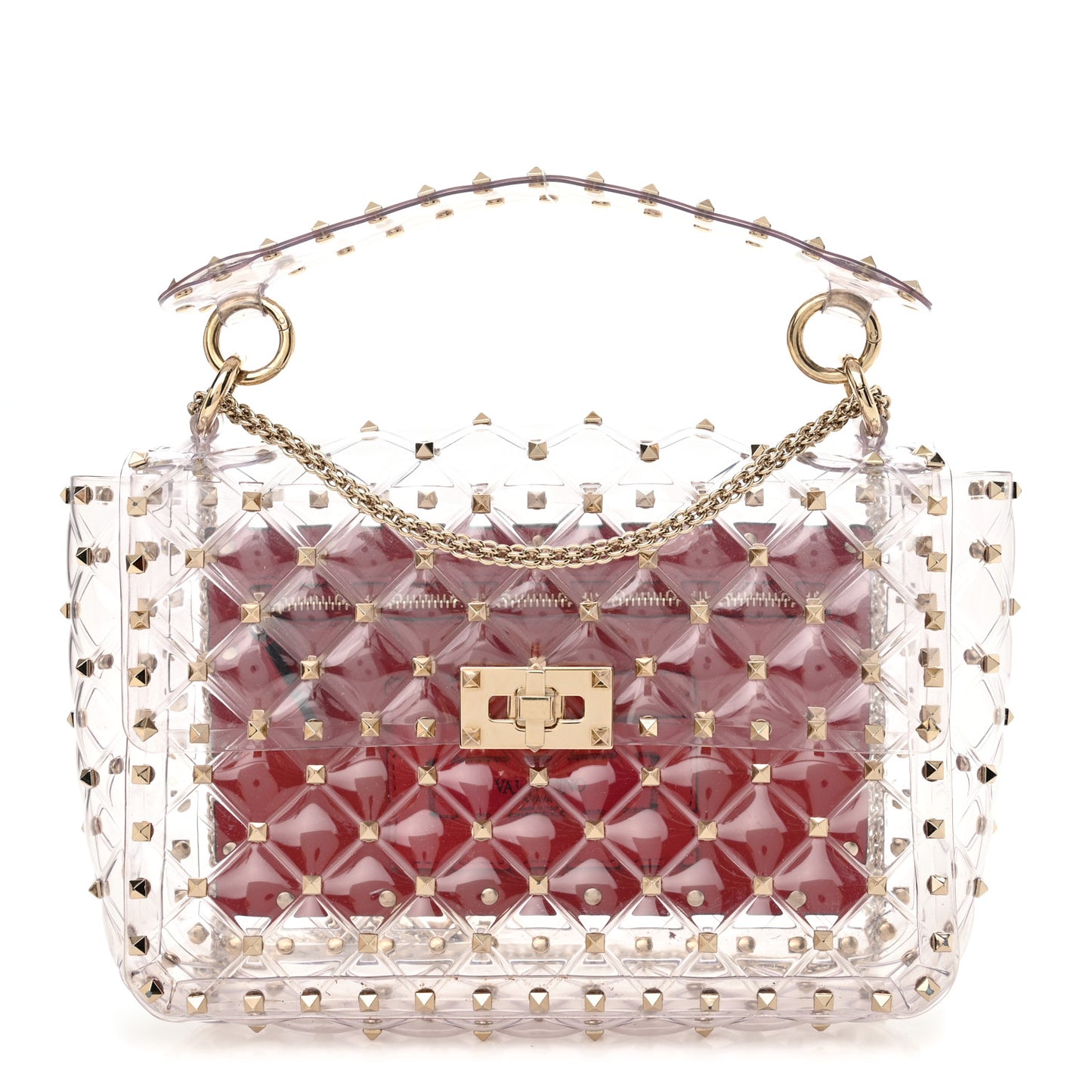 PVC Medium Rockstud Spike Shoulder Bag