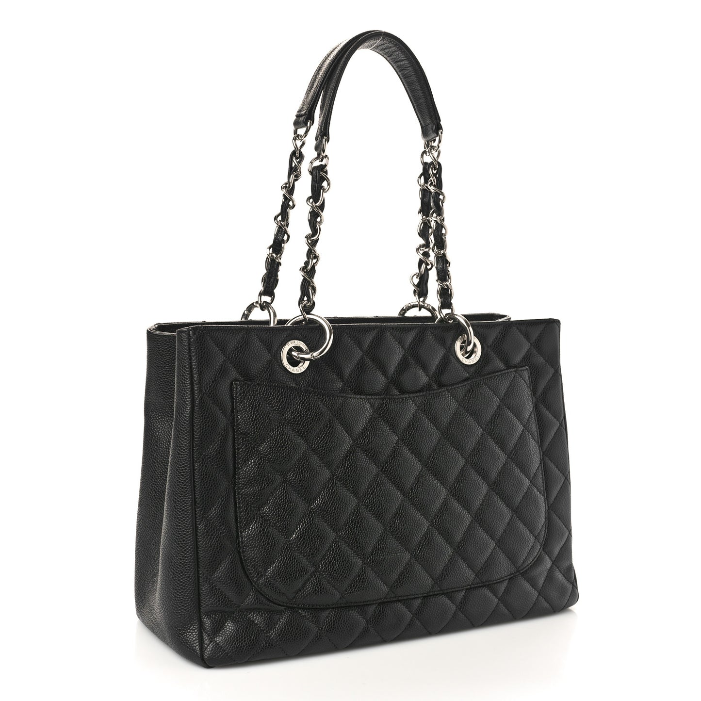 Caviar Quilted Grand Shopping Tote GST Black