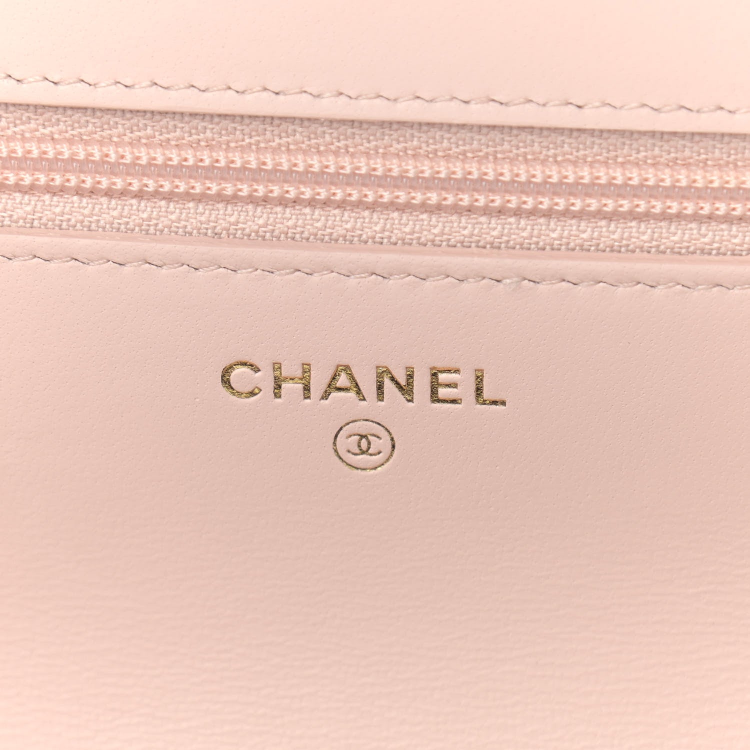 Chanel Lambskin Plexi Quilted Wallet On Chain WOC Light Beige 6 of 10