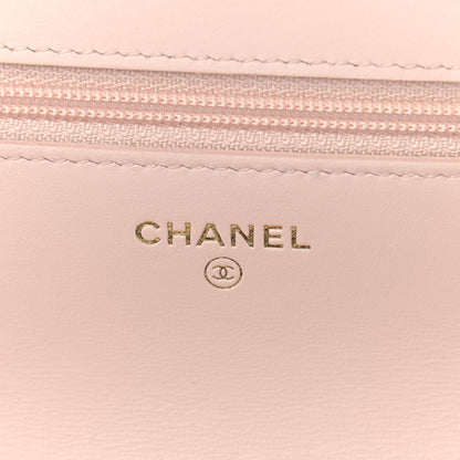 Chanel Lambskin Plexi Quilted Wallet On Chain WOC Light Beige 6 of 10