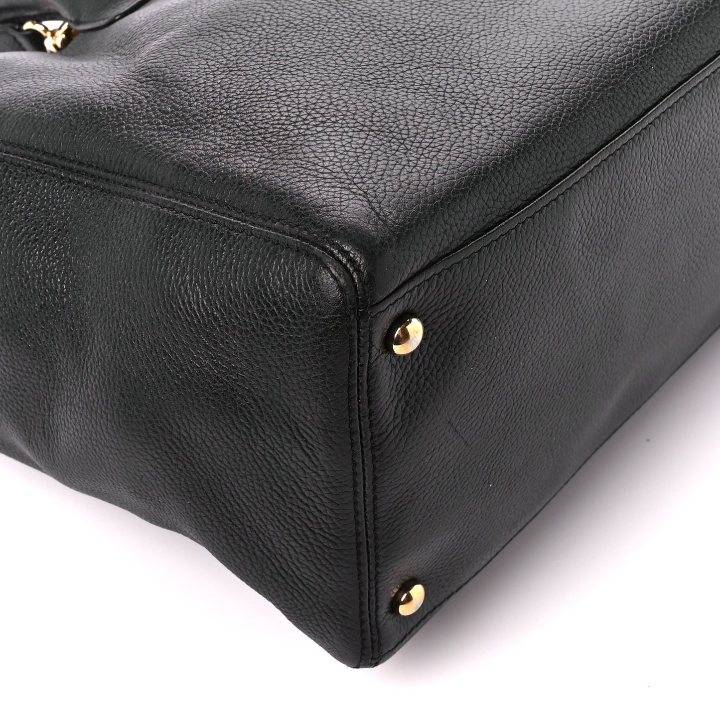 Calfskin Cerf Executive Shopper Tote Black