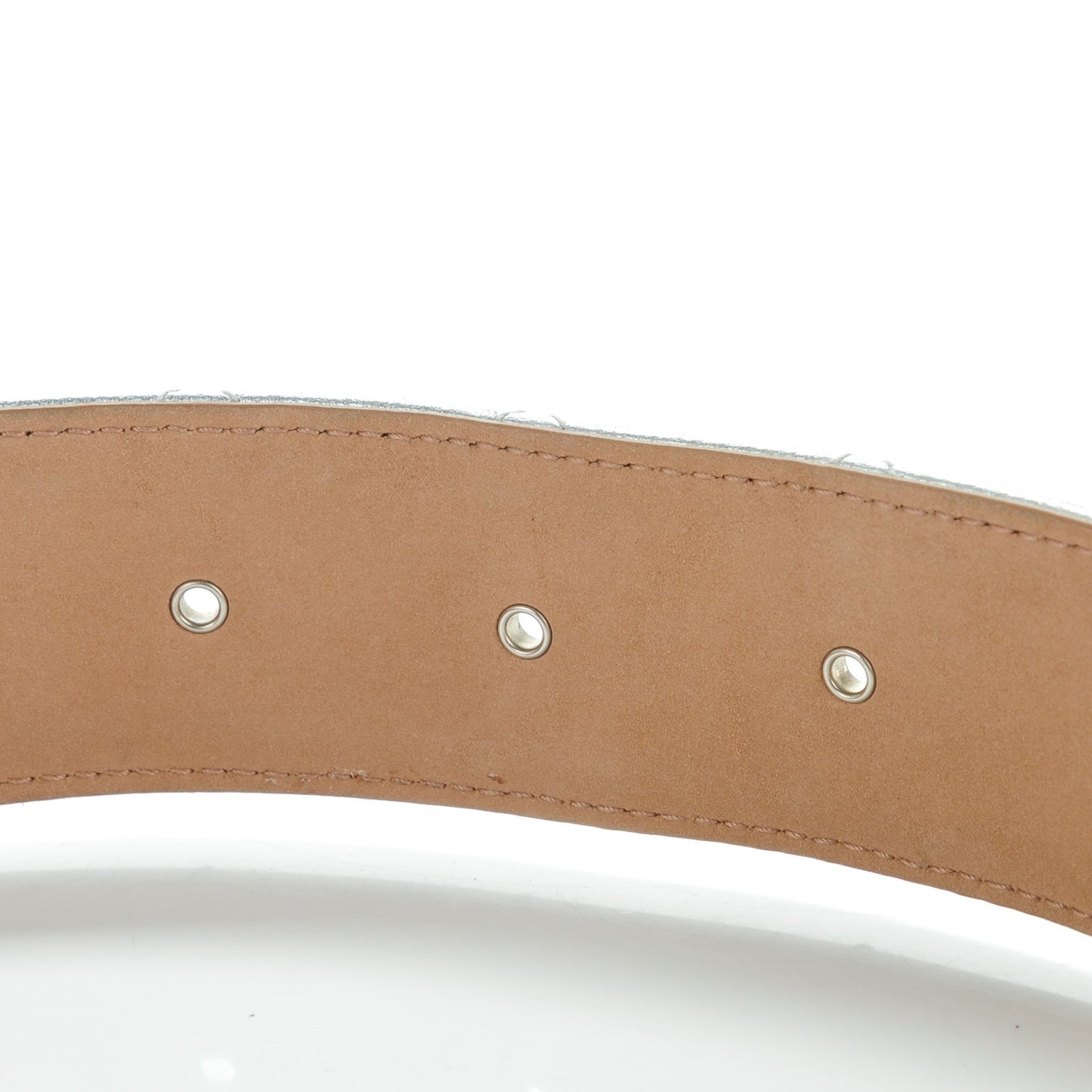 Metallic Lambskin Quilted CC Belt 90 36 Silver