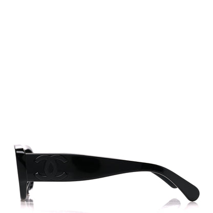 Chanel Acetate Rectangle Sunglasses 5493-A Black 3 of 8