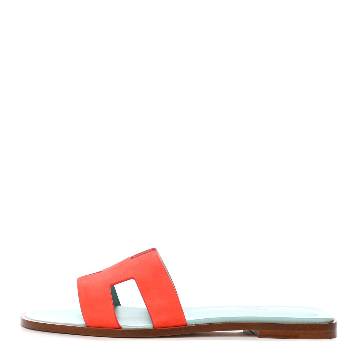Hermes Suede Goatskin Oran Sandals 38.5 Rose Sorbet 1 of 9