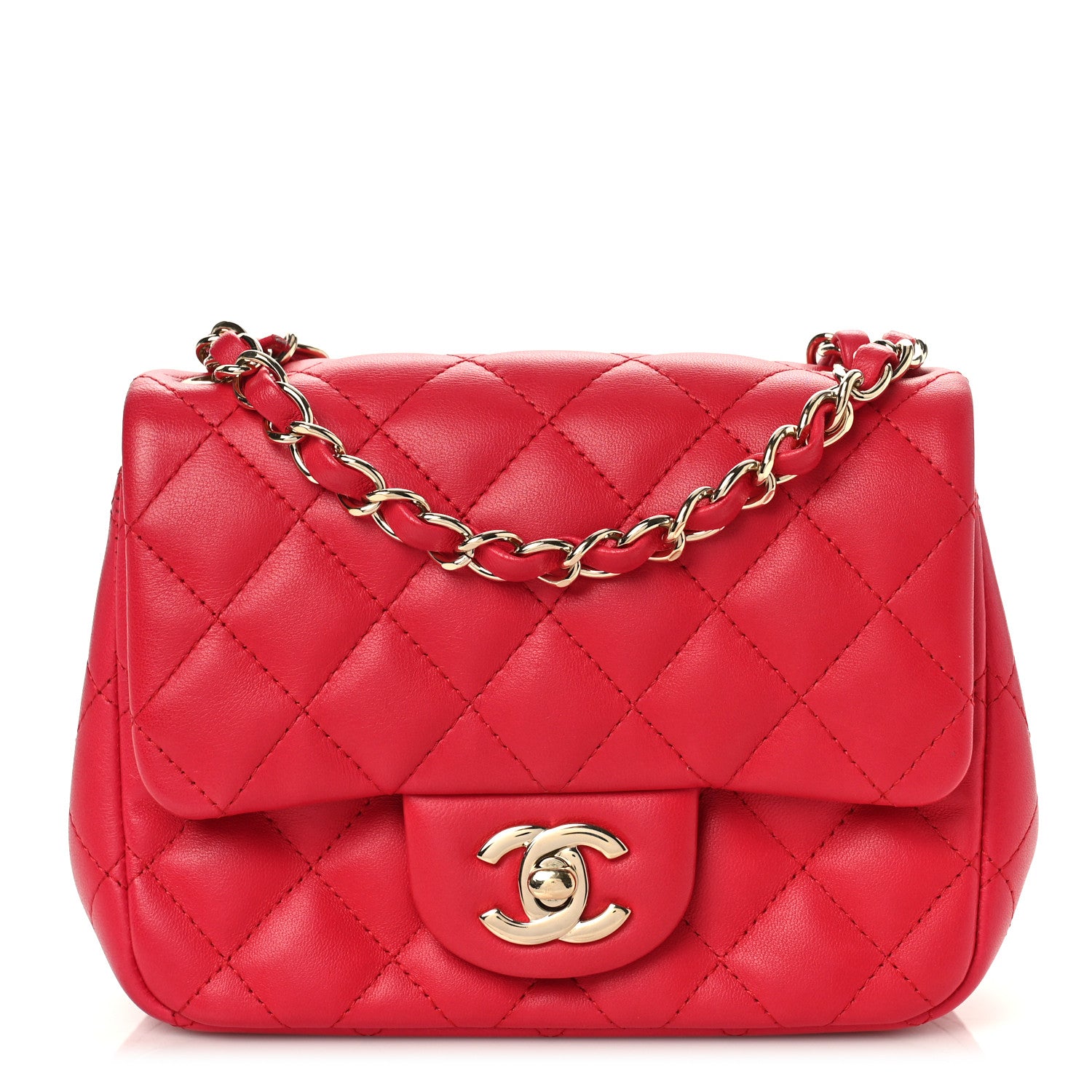 Chanel Lambskin Quilted Mini Square Flap Red 1 of 9
