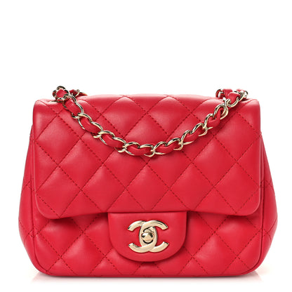 Chanel Lambskin Quilted Mini Square Flap Red 1 of 9