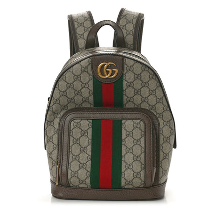 Gucci GG Supreme Monogram Calfskin Web Small Ophidia Day Backpack Beige Ebony New Acero 1 of 10
