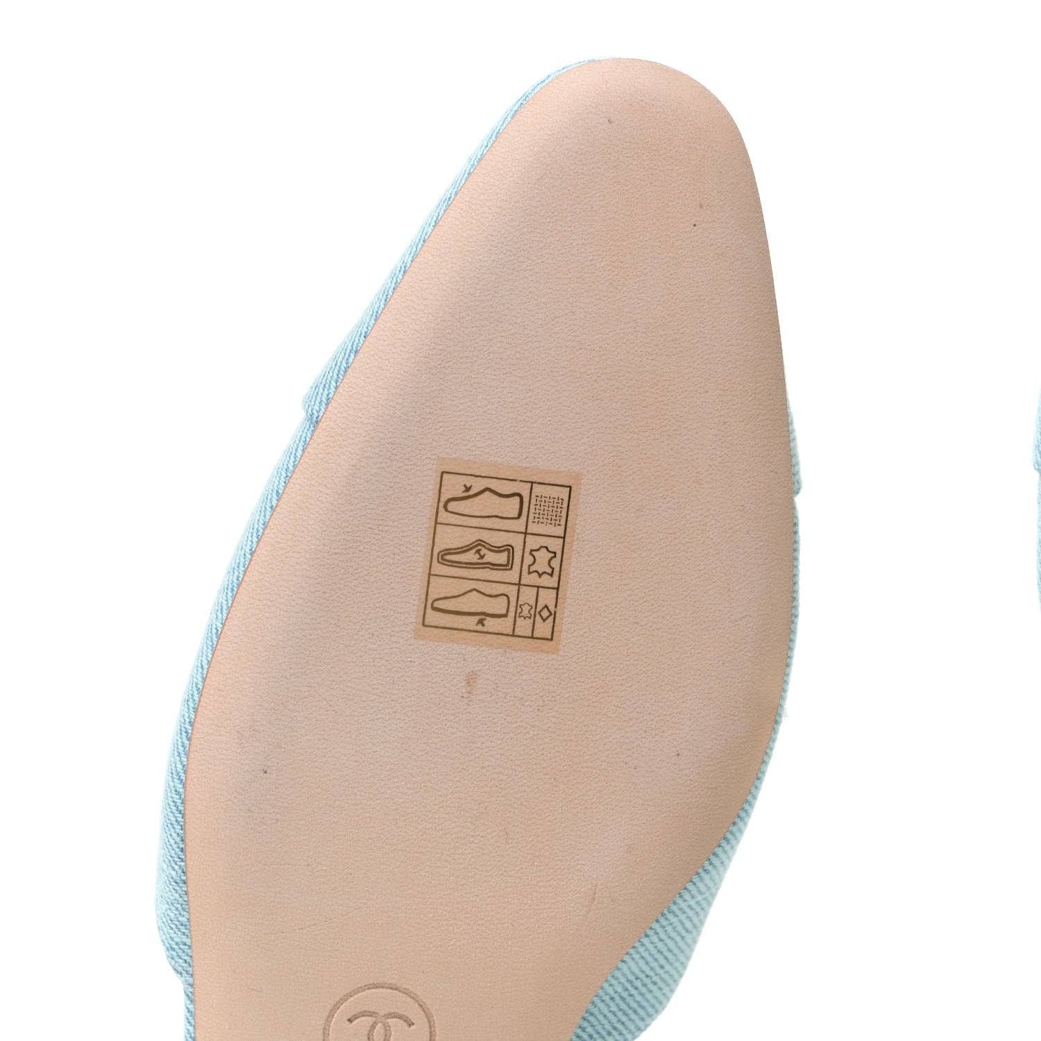 Chanel Denim Cap Toe CC Slingback Flats 36 Blue 7 of 12