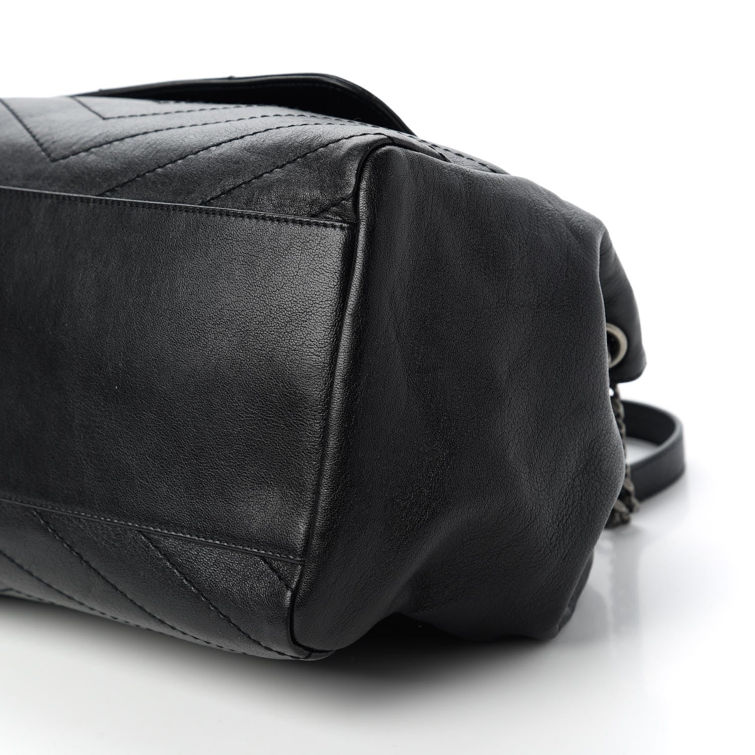 Saint Laurent Vintage Lambskin Chevron Monogram Medium Nolita Black 7 of 10