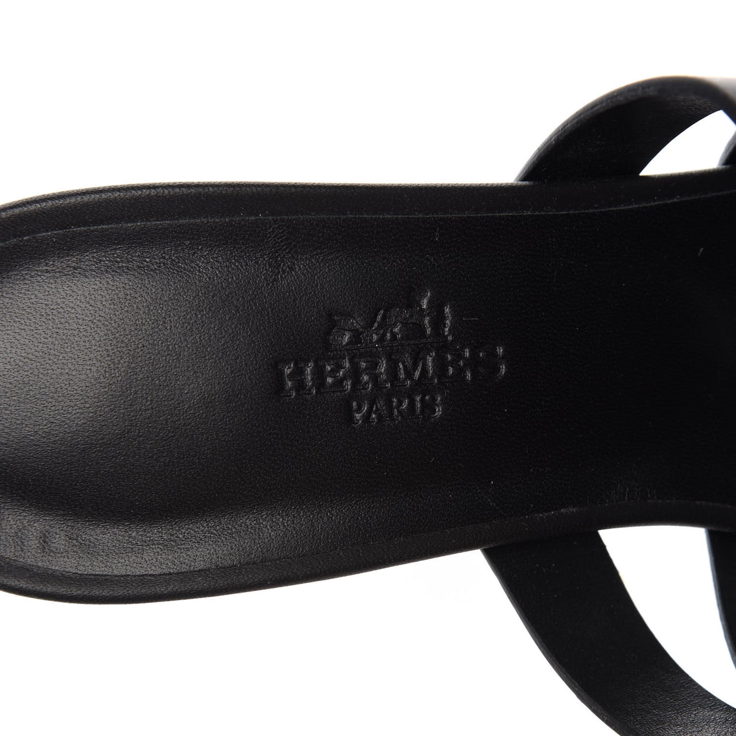 Calfskin Epsom Amica Sandals 38.5 Black