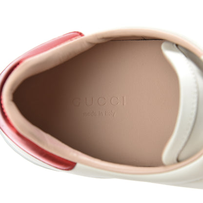 Gucci Calfskin Stripe Womens New Ace Sneakers 39.5 New Mystic White Ecru Red Flame 7 of 8