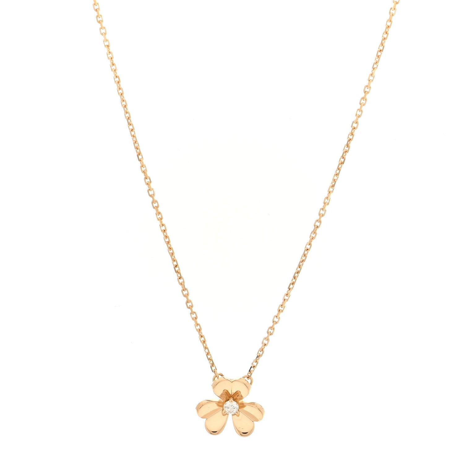 Van Cleef & Arpels 18K Yellow Gold Diamond Mini Frivole Pendant Necklace 1 of 4