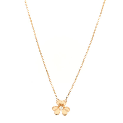 Van Cleef & Arpels 18K Yellow Gold Diamond Mini Frivole Pendant Necklace 1 of 4