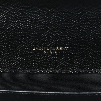 Saint Laurent Grain De Poudre Textured Mixed Matelasse Triquilt Medium Monogram Satchel Black 7 of 13