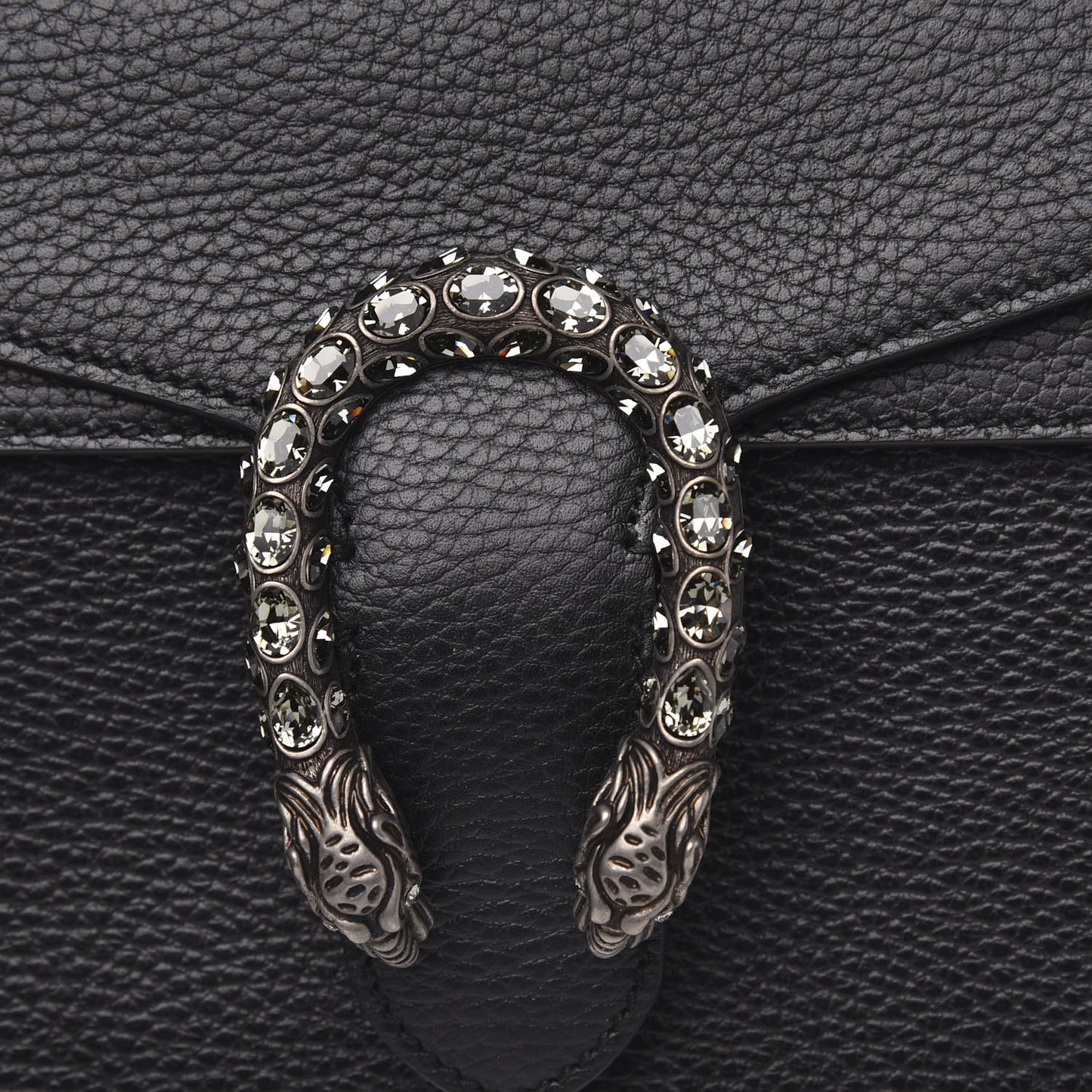 Pebbled Calfskin Small Dionysus Shoulder Bag Black