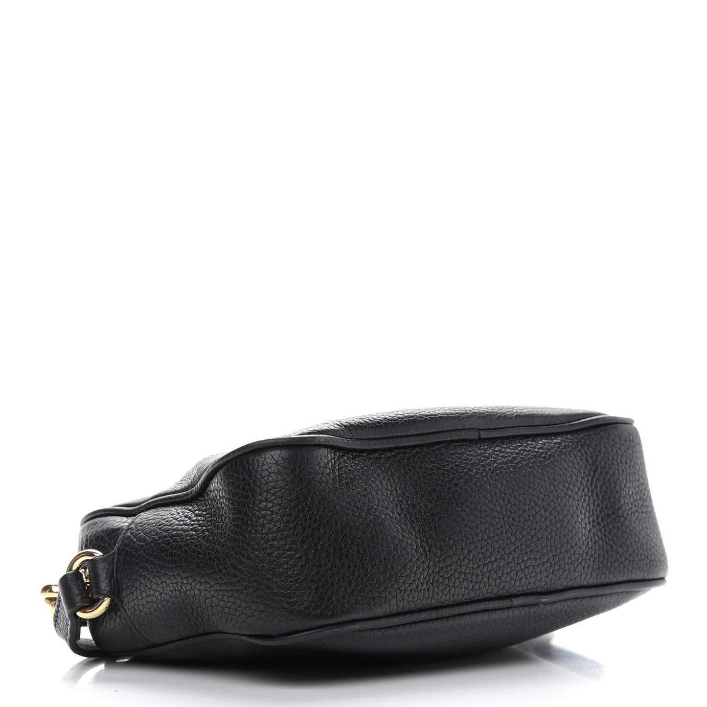 Pebbled Calfskin Small Soho Disco Bag Black