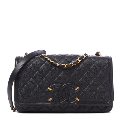 Chanel Caviar Quilted Medium CC Filigree Flap Black 1 of 9