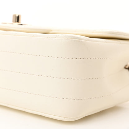 Chanel Lambskin Chevron Quilted Mini Rectangular Flap White 10 of 12