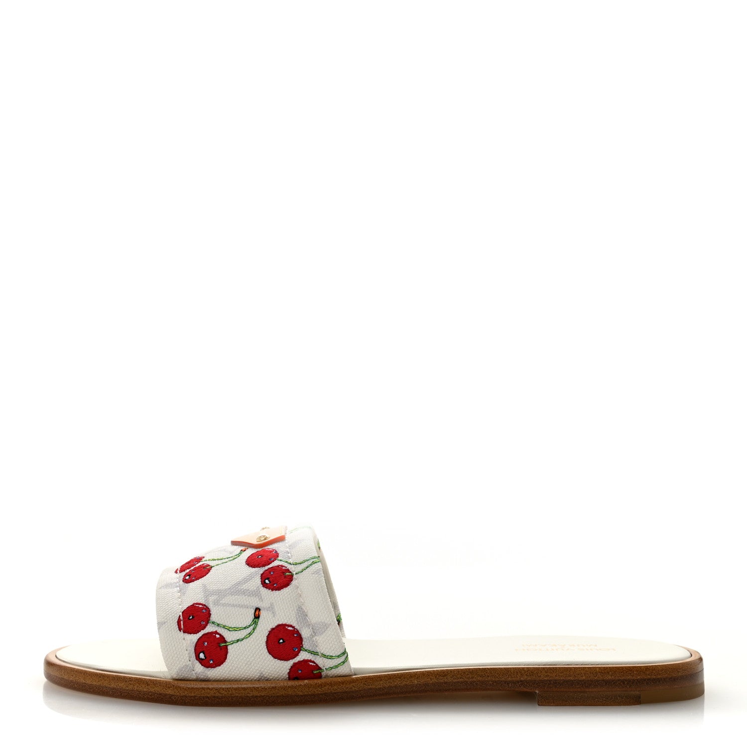 Louis Vuitton LV x TM Raffia Monogram Cerises Lily Flat Mule 36.5 White 1 of 10