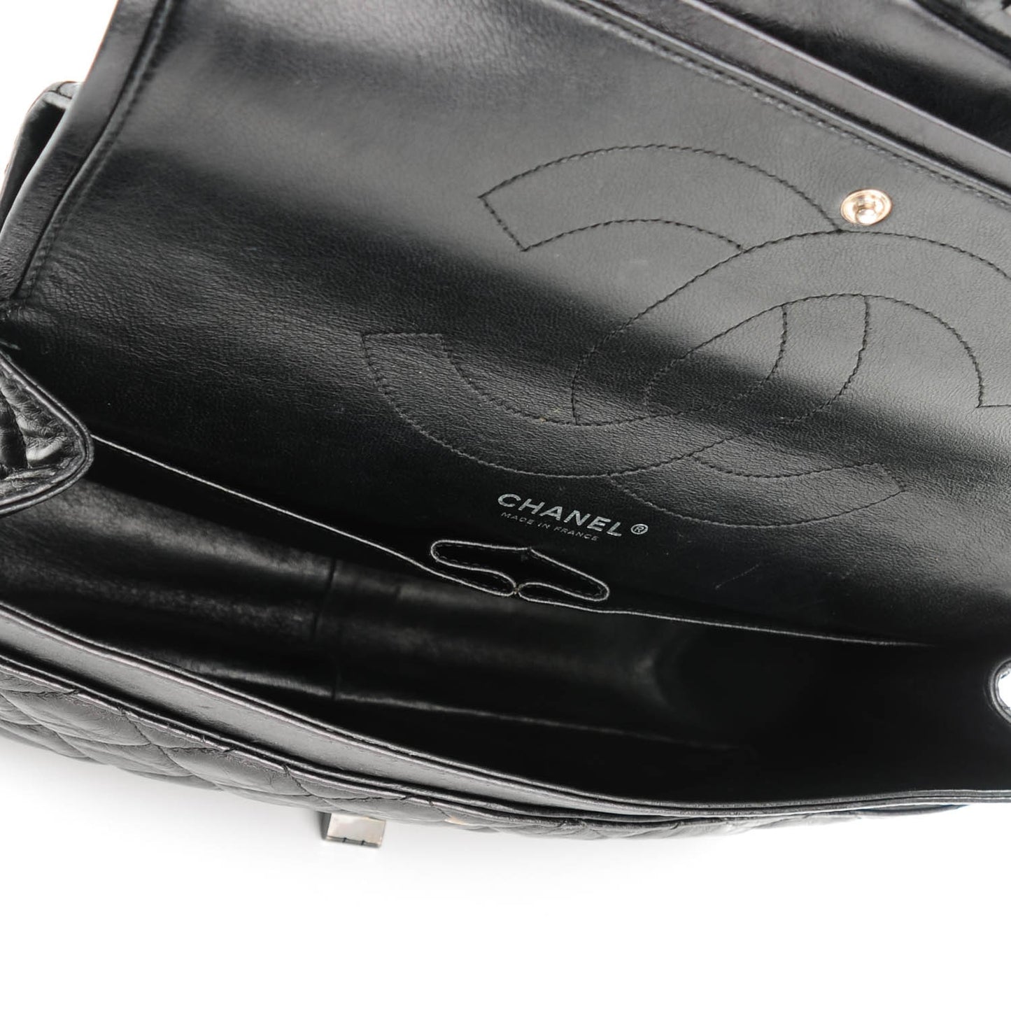 Aged Calfskin Quilted 2.55 Reissue 227 Flap Black