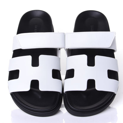 Hermes Calfskin Womens Chypre Sandals 38.5 White 5 of 11